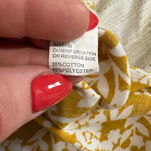 Rebdolls plus size 1X floral side slit maxi dress yellow short sleeve - Picture 11 of 13